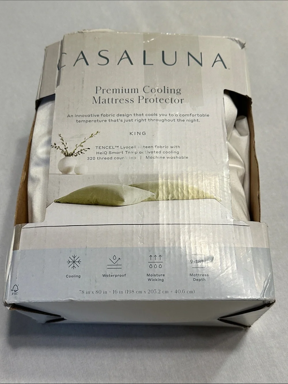 Casaluna Premium Cooling Mattress Protector King